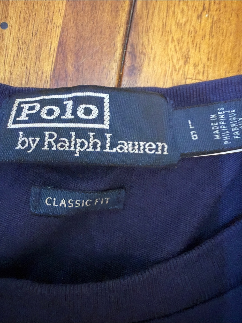 Polo Ralph Lauren Bandana Patchwork Graphic T-Shirt Navy Blue Men's size large - Picture 2 of 5